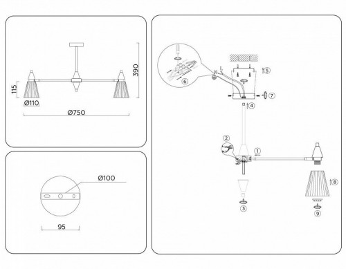 Подвесная люстра Ambrella light High Light LH58116
