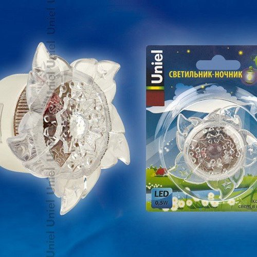 Настенный светодиодный светильник (10320) Uniel Детская серия DTL-308-Цветок/RGB/4LED/0,5W