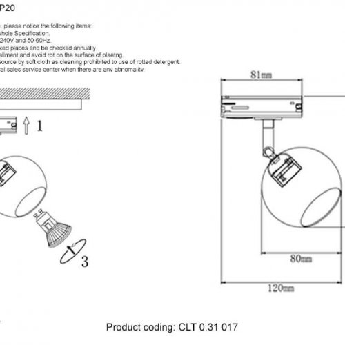 Трековый светильник Crystal Lux CLT 0.31 017 BL