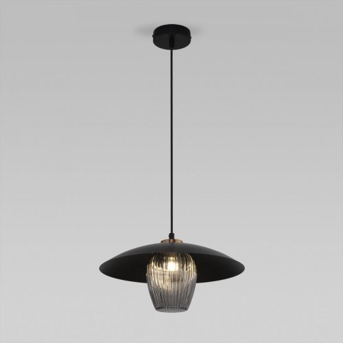 Подвесной светильник Eurosvet Kamari 50259/1 черный/дымчатый Подвесной светильник Eurosvet Kamari 50259/1 черный/дымчатый