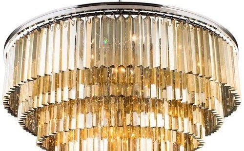 Подвесная люстра DeLight Collection 1920s Odeon KR0387P-10A chrome/amber