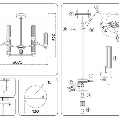 Подвесная люстра Kink Light Ambrella Light High Light Modern LH55151