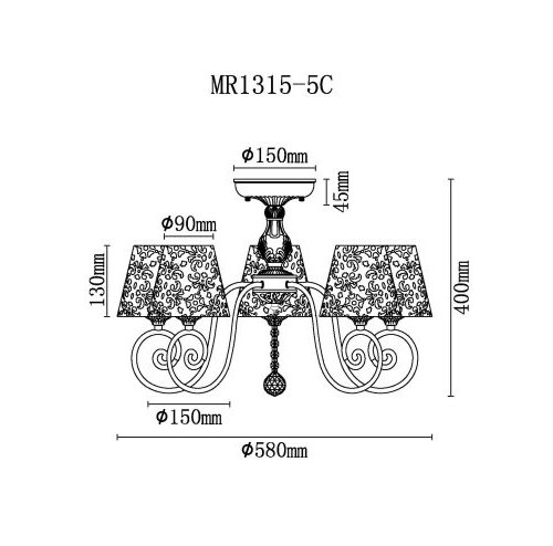 Потолочная люстра MyFar Luna MR1315-5C
