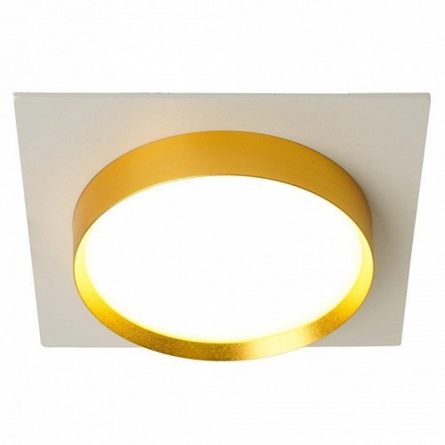 Светильник встраиваемый Feron DL506 потолочный GX53 белый + золото квадрат 51362