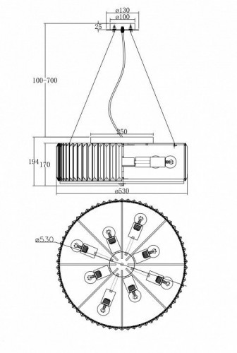 Подвесная люстра Maytoni Recinto MOD080CL-08CH Подвесная люстра Maytoni Recinto MOD080CL-08CH