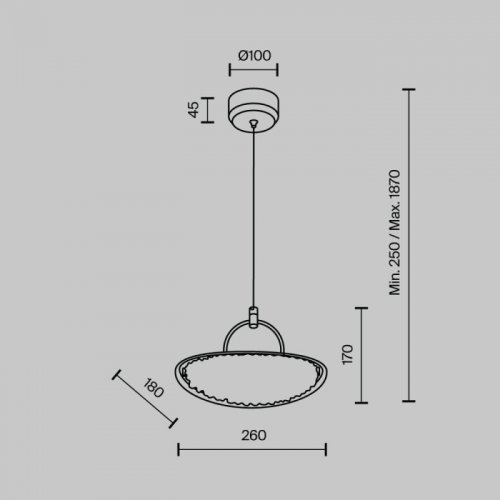 Подвесной светильник MODESTYLE MS.2326.1 BK