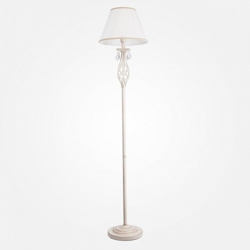 Торшер Eurosvet 10073/1 белый с золотом/прозрачный хрусталь Strotskis