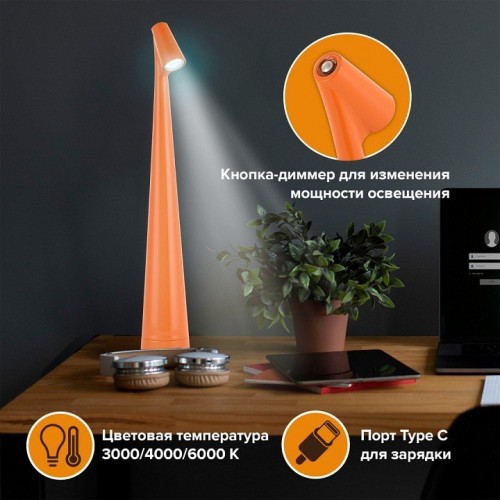Интерьерная настольная лампа Arte Milano AM128101 128101/H350/3-6K/3W Orange
