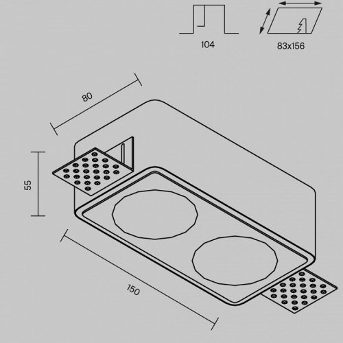 Точечный светильник Maytoni Gyps Modern DL123-GU10-02-W