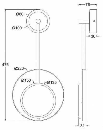 Бра Escada Hypnosis 10206/SG LED Black/Gold Бра Escada Hypnosis 10206/SG LED Black/Gold