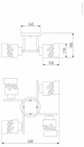 Потолочная люстра Eurosvet Hilari 30165/4 черный жемчуг