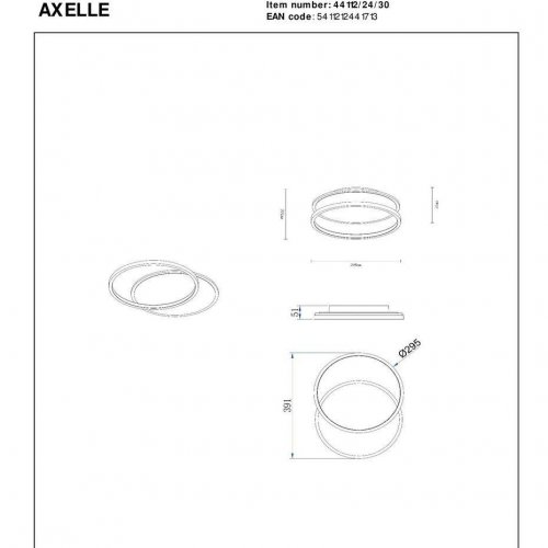 Потолочный светодиодный светильник Lucide Axelle 44112/24/30
