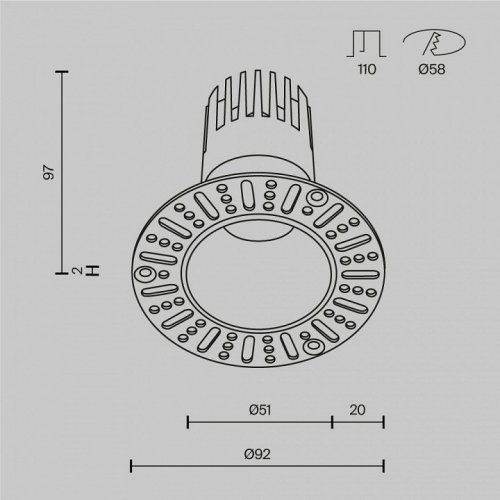 Точечный светильник Maytoni Dip DL120-10W-2.7K-TRS-B