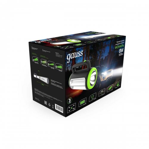 Прожекторный светодиодный фонарь Gauss аккумуляторный 219х143 500 лм GF603 Прожекторный светодиодный фонарь Gauss аккумуляторный 219х143 500 лм GF603