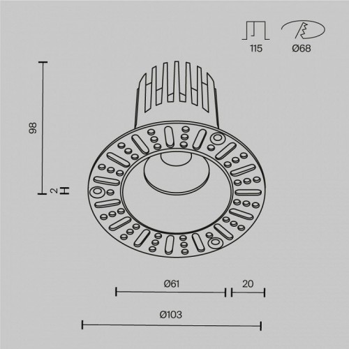 Точечный светильник Maytoni Dip DL121-15W-2.7K-TRS-B