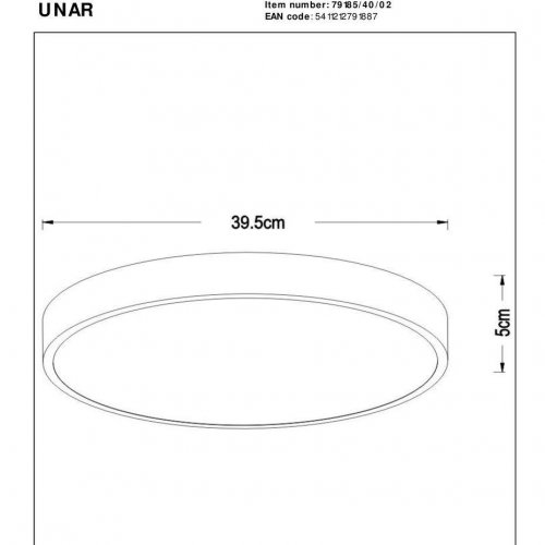 Потолочный светодиодный светильник Lucide Unar 79185/40/02