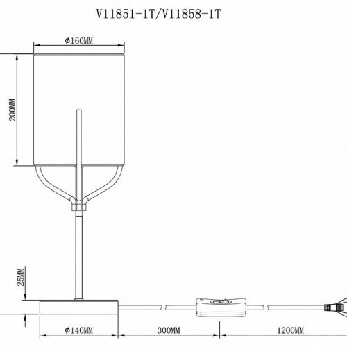 Интерьерная настольная лампа Inari V11858-1T