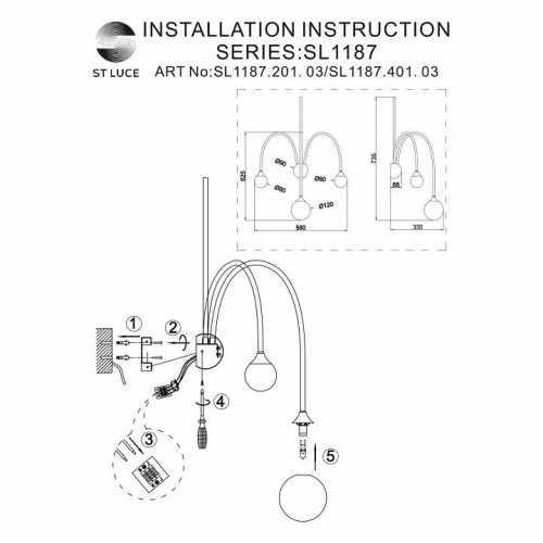 Настенный светильник ST Luce Vive SL1187.201.03 Настенный светильник ST Luce Vive SL1187.201.03