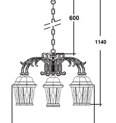 Уличный светильник подвесной ASTORIA 2M 91470M/6/16 Gw ромб