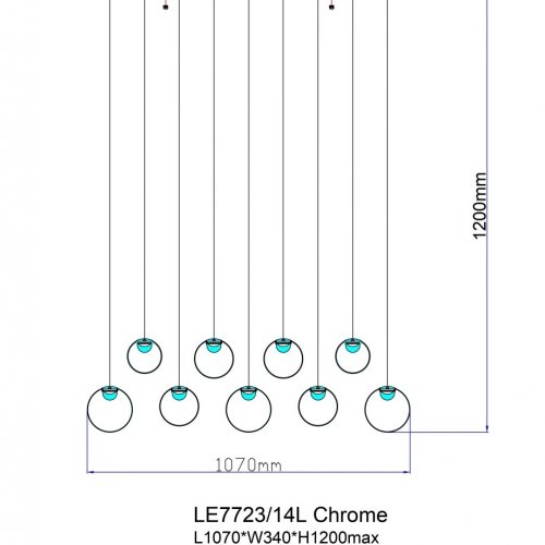 Подвесная люстра Molecule LE7723/14L Chrome