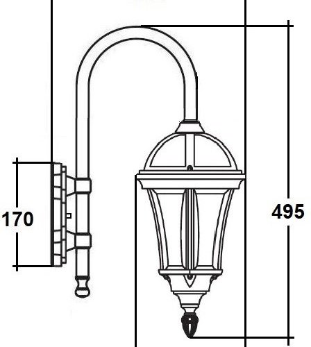 Настенный фонарь уличный Oasis Light ROMA S 95202S/10 Bl Настенный фонарь уличный Oasis Light ROMA S 95202S/10 Bl