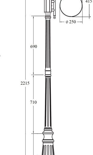 Наземный фонарь Oasis Light GLOBO S 88209S/10/down Bl