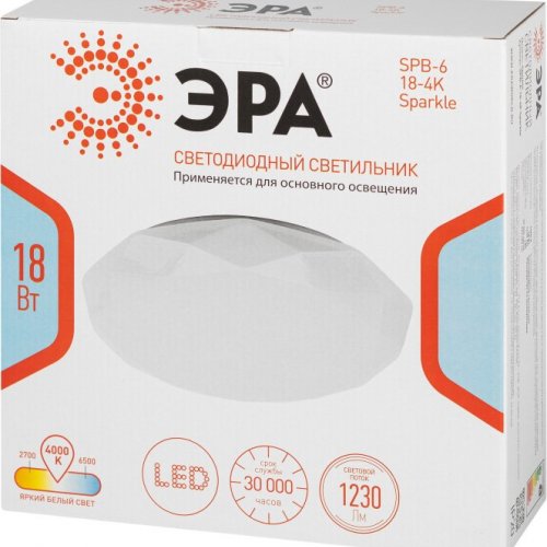 Потолочный светодиодный светильник ЭРА SPB-6-18-4K Sparkle