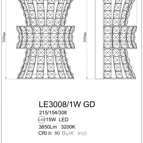 Бра Aurelie LE3008/1W GD Бра Aurelie LE3008/1W GD