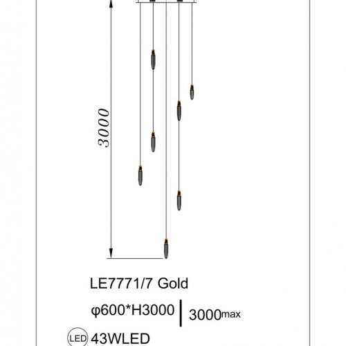 Подвесная люстра Natali LE7771/7 Gold