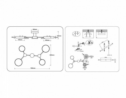 Люстра на штанге Ambrella light COMFORT FL4860