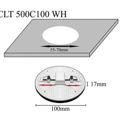 Встраиваемый светодиодный светильник Crystal Lux CLT 500C100 WH 3000K