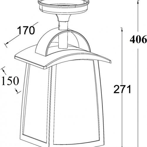 Потолочный светильник уличный Oasis Light FRANKFURT I 2736 05A Bl