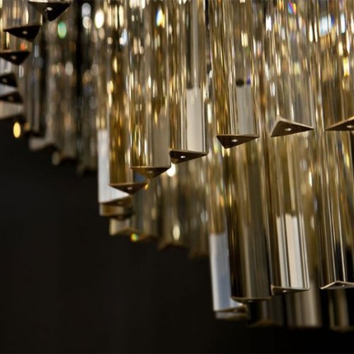 Подвесная люстра DeLight Collection 1920s Odeon KR0387P-10A chrome/amber