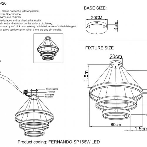 Подвесная светодиодная люстра Crystal Lux FERNANDO SP158W LED BLACK/GOLD Подвесная светодиодная люстра Crystal Lux FERNANDO SP158W LED BLACK/GOLD