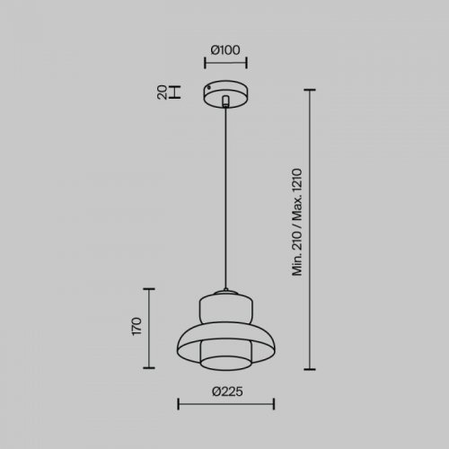 Подвесной светильник MODESTYLE MS.1412.220 BK