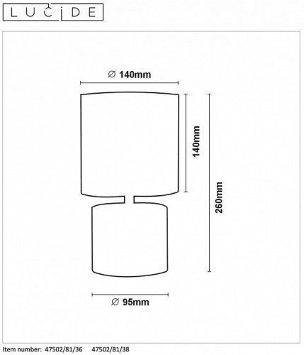 Настольная лампа Lucide Greasby 47502/81/38