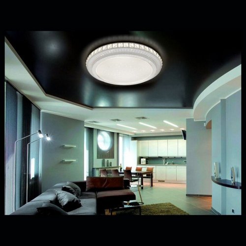 Потолочный светодиодный светильник Ambrella light Orbital Crystal F92 104W D600