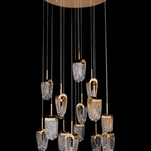 Подвесная люстра Cascade LE7717/10+5+1 Gold