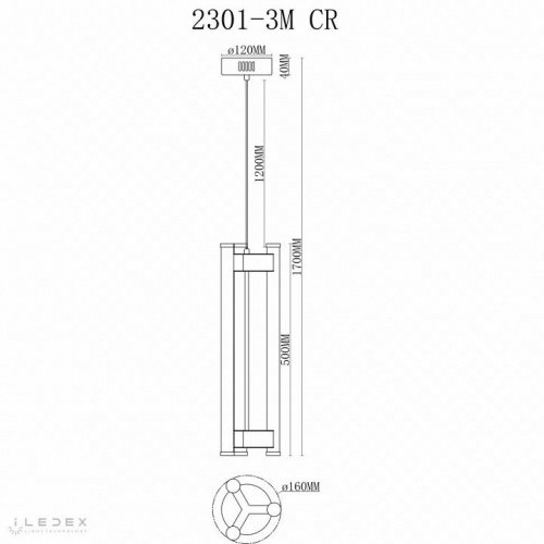 Подвесной светильник iLedex Rocks 2301-3M CR Подвесной светильник iLedex Rocks 2301-3M CR