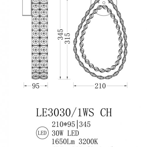 Бра Veronique LE3030/1WS CH