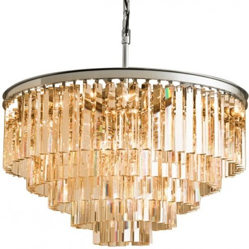 Подвесная люстра DeLight Collection 1920s Odeon KR0387P-10A chrome/amber