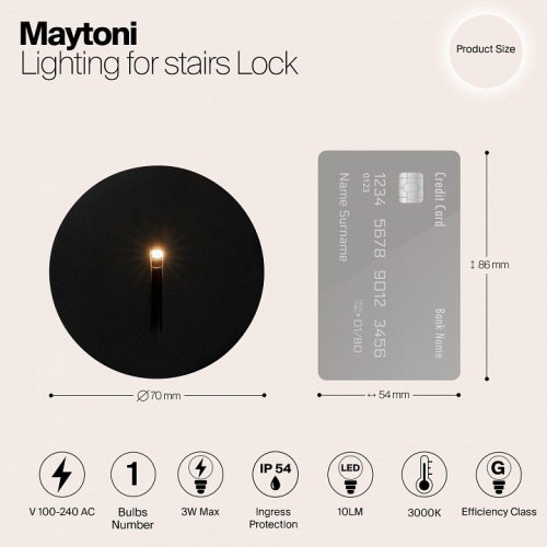 Встраиваемый светильник Maytoni Outdoor Lock O014SL-L3B3K