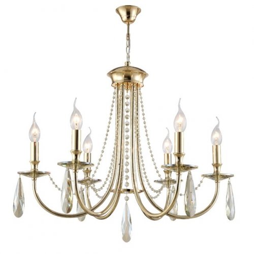 Подвесная люстра Crystal Lux Victoria SP6 Gold/Amber