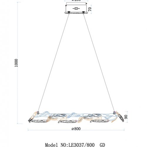 Подвесная люстра Olivia LE3037/800 GD