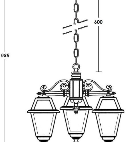 Уличный светильник подвесной Oasis Light FARO-FROST S 91170fS/3 Bl