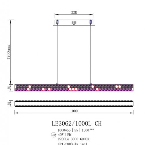 Подвесная люстра Katy LE3062/1000L CH