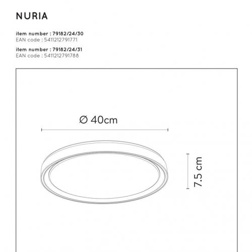Потолочный светодиодный светильник Lucide Nuria 79182/24/31