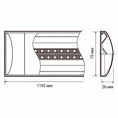 Накладной светильник Jazzway  PPO-03 1200 40W 6500K AL IP20