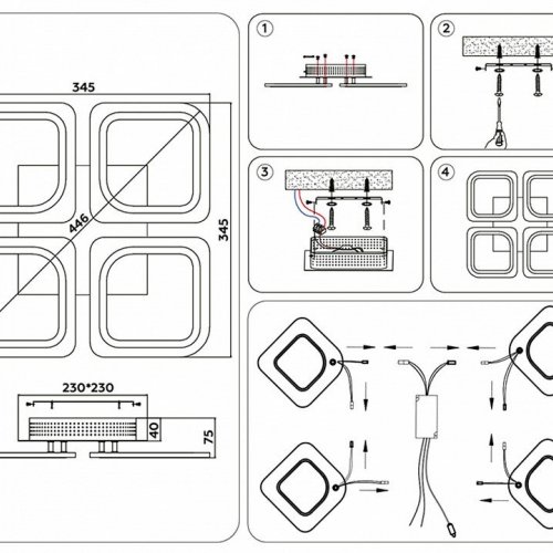 Потолочная светодиодная люстра Ambrella light Original FA4371