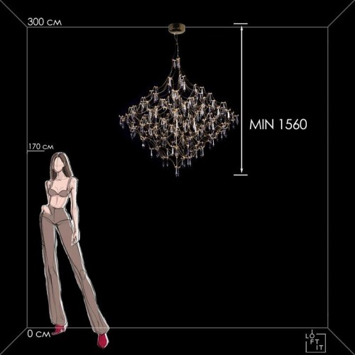 Подвесная люстра Loft IT Mira 10259/1200 Gold Asfour